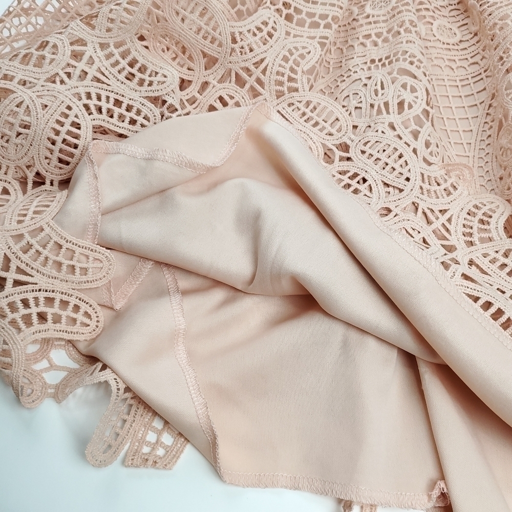 New Francesca Miami Pink Eylet Embroidered Dress M - Picture 7 of 14